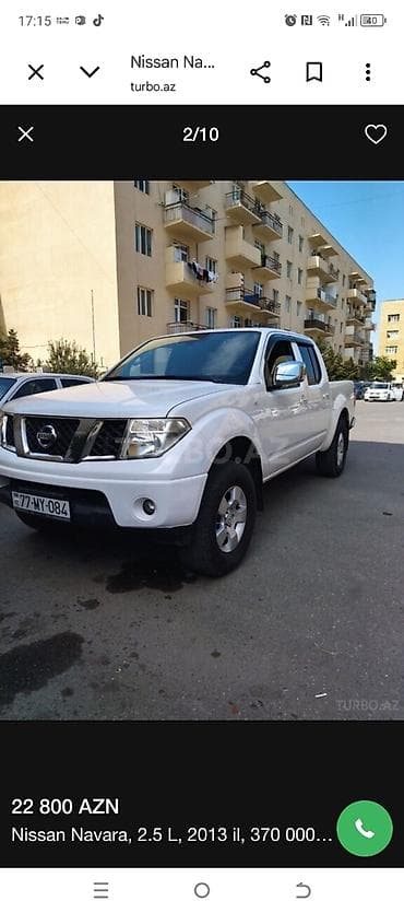 masin satsi: Nissan Navara: 2.5 l | 2013 il Pikap — 2