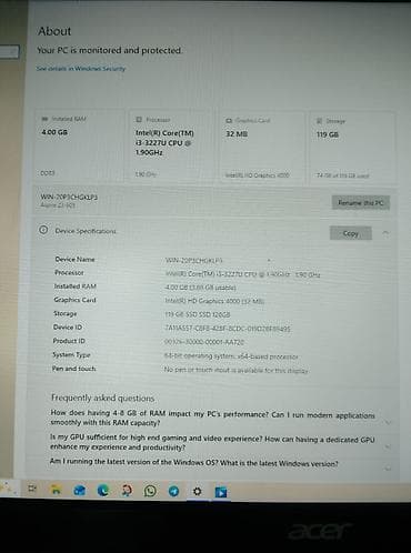 komputer siçanı: Acer Aspire Z3-605 All-in-One kompüter - Prosessor: Intel Core — 2