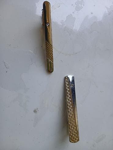 zergerlik: Qızılı rəngdə qalstuk iynəsi/klipi – 2 ədəd dəst - Material: metal — 1