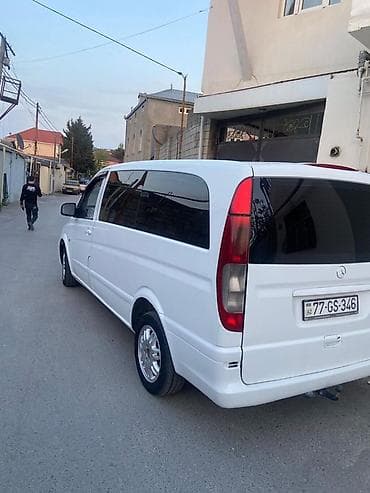 Mercedes-Benz Vito mikroavtobus - Kuzov: ağ rəng, uzun baza, sürgülü — 10