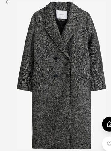 санки с рулем: Пальто, Bershka, XS, S, цвет - Серый — 1