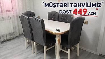 perla stul: Yemək otağı dəsti – masa və 6 stul - Komplekt: 1 ədəd masa + 6 ədəd — 1