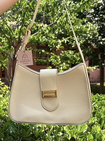 Elegant Bags qadın çantası – krem rəng, minimal dizayn - Material — 1