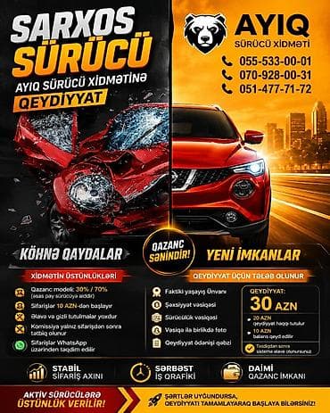 Xidmət: Ayıq sürücü xidməti üçün sürücülərin qeydiyyatı Təsvir: - at lalafo.az Xidmət: Ayıq sürücü xidməti üçün sürücülərin qeydiyyatı Təsvir: -
