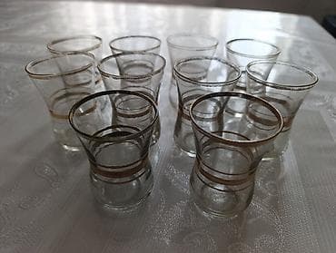 Armudu stəkanlar, rəng - Qızılı, Şüşə