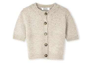 Baş geyimləri: İpekyol qadın qısaqol kardiqan - Rəng: açıq bej/milxi - Dizayn: boyun — 1