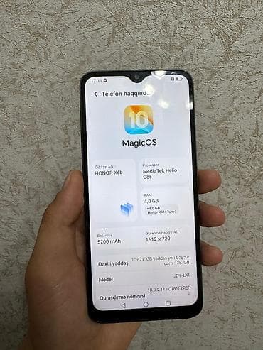 virtual reality: Honor X6b, 128 GB, rəng - Yaşıl, Barmaq izi — 2