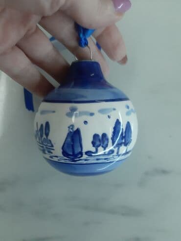 kure coreyi: Сувенир елочная игрушка. Привозная с Голландии. Фарфор. Ручная работа — 1