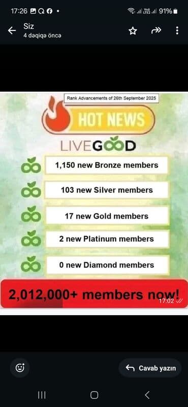 Xidmət: LiveGood – Abunə əsaslı gəlir sistemi və üzvlük platforması