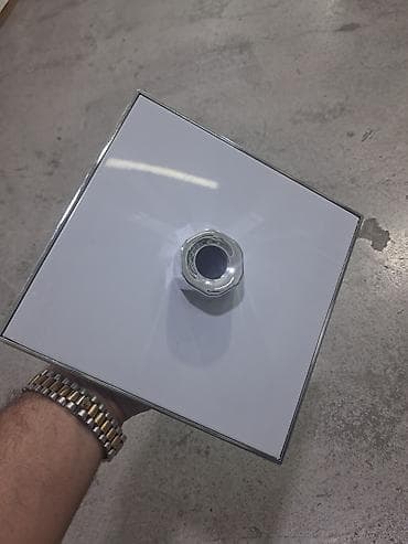 hamam baki: Kvadrat yağış duş başlığı - Material: xrom örtüklü metal korpus — 3