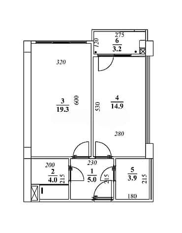 otag: 2 otaqlı, Yeni tikili, 47 kv. m — 3
