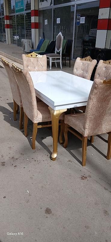 bağ stolu: Açılmayan, Dördbucaq masa, 6 stul — 4