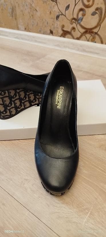 dior parfum: Qadın Platforma Ayaqqabısı – qara üst, naxışlı platforma 3 defe — 5