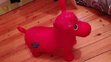 uwaq arabalari: Uşaq üçün şişmə tullanma oyuncağı – qırmızı rəngdə, at/poni — 1