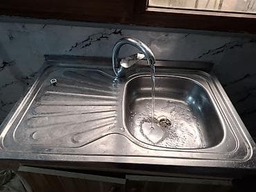 mətbəx kuncundə: Düzbucaqlı Mətbəx çanağı, Şkaflı, Paslanmaz polad — 2