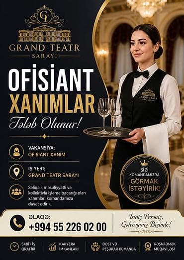 onlain iş: Ofisiant tələb olunur — 1