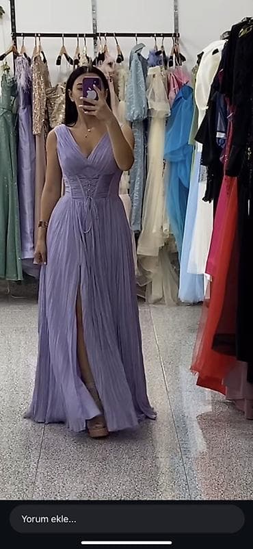 - Məhsul: Uzun gecə/libas - Rəng: Lavanda-bənövşəyi - Model: Dərin — 2