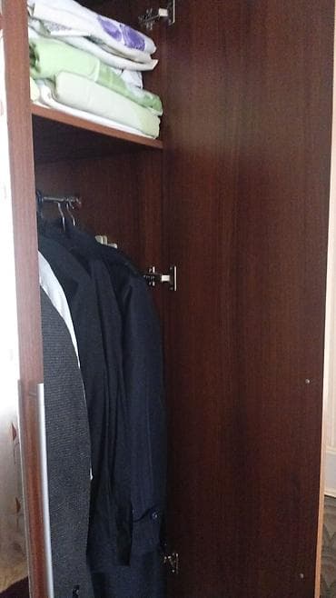 4 qapılı, Güzgülü, Qəhvəyi, Digər material, Açılan, Düz dolab — 3