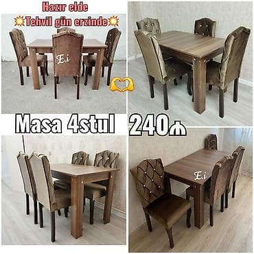 qaz sobasi satisi: 4 stul — 1