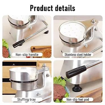 Mexaniki əl alətləri: Manual Burger Press – 304 paslanmayan poladdan - İstehsal materialı — 7