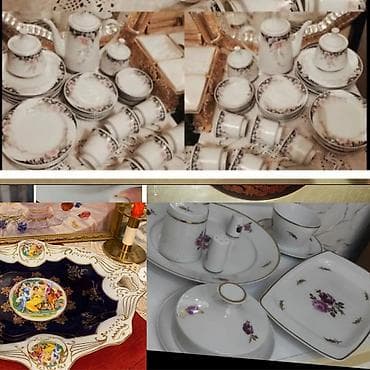 Дом и сад: Məişət və süfrə aksesuarları dəsti - Por­slen servis qabları: Qızılı — 9