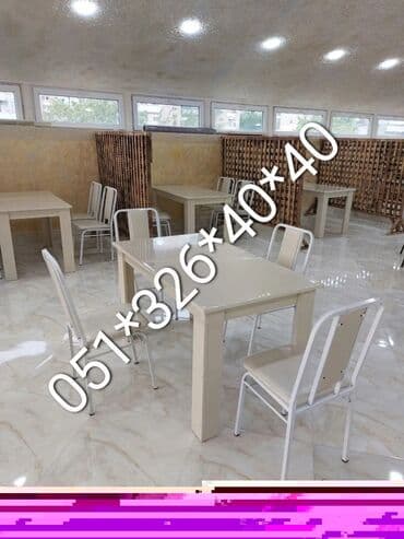 Masa və oturacaq dəstləri: Qonaq otağı üçün, Yeni, Açılan, Dördbucaq masa, 4 stul — 19