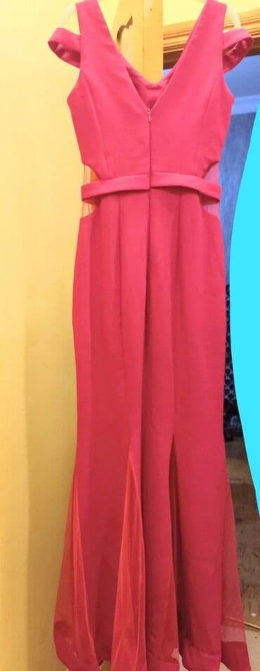 semqa baliq: Xanım üçün qırmızı rəngli, uzun ziyafət paltarı. Viol firması. 36/38 — 3