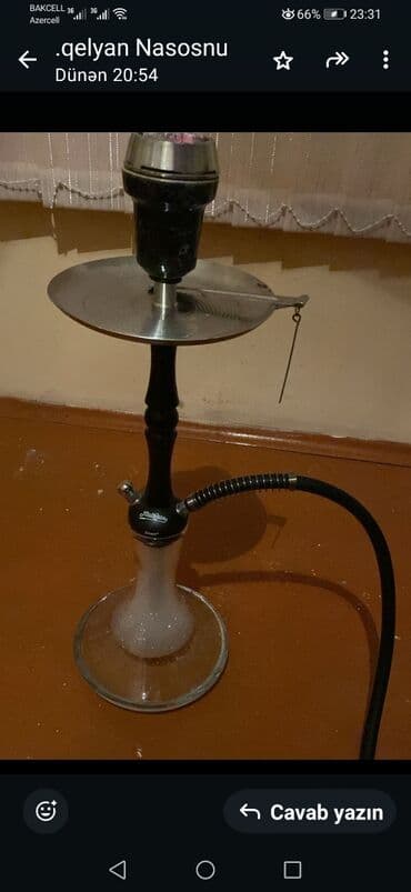 meduza qəlyan: MollaRox “Simple” nərgili - Komplekt: şüşə kolba, metal şaquli gövdə — 2