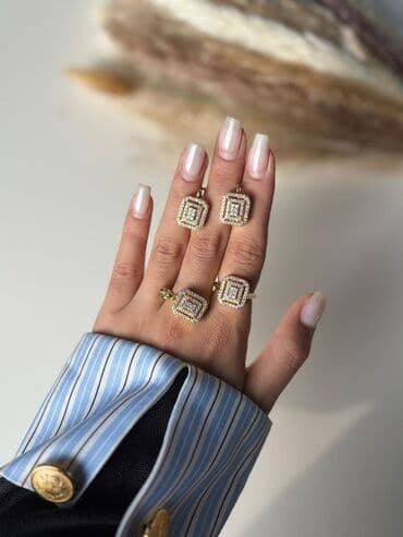 qizil uzukler 2019: Dəstə daxildir: Üzük, Sırğa, Sarı qızıl — 7