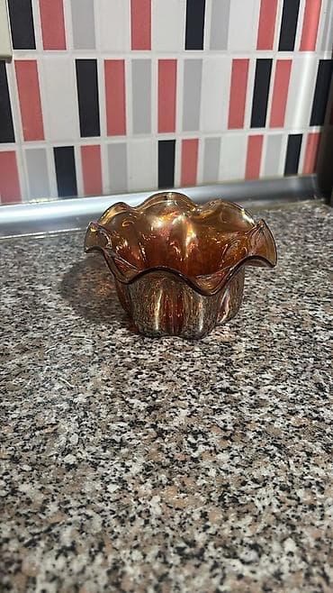 midea kombi: Məhsul: Şüşə dekor və qab dəsti - 4 ədəd mavi rəngli, konus formalı — 3