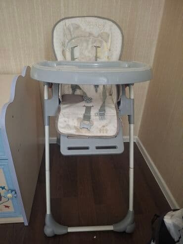 школьные парты и стулья: Uşaq yemək stulu – qatlanan, tənzimlənən, tepsili - Rəng: boz/açıq — 3