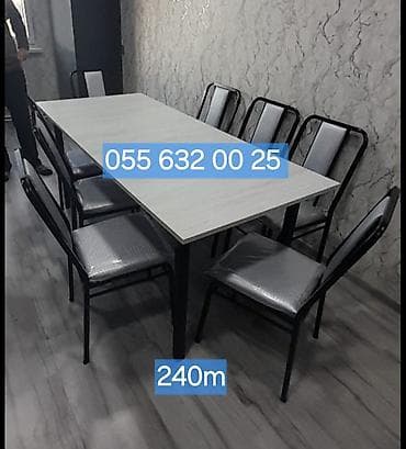 tabletka stul: Mətbəx üçün, Yeni, Açılmayan, Dördbucaq masa, 4 stul — 7