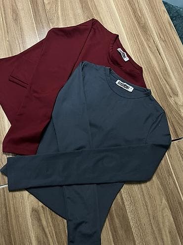 Uşaq geyimi və ayaqqabıları: Uzunqol basic köynək seti – 2 ədəd - Model: Unisex, crew-neck — 1