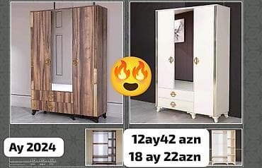 labubu sekilleri: 3 qapılı, Kredit, Ağ, Digər material, Açılan, Düz dolab — 1