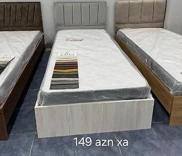 metbexd mebeli: Tək nəfərlik çarpayı və döşək dəsti. - Ölçü: standart tək nəfərlik — 1