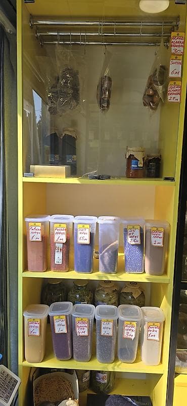 mebellər və qiymətləri: Mağaza üçün vitrin və kassir zonası mebeli komplekti - Rəf sistemi — 10