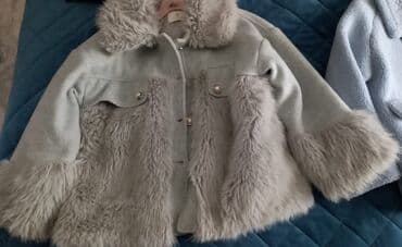 uşaq oyuncagi: Uşaq üçün qız model kürklü gödəkçə. - Rəng: açıq boz. - Material — 1