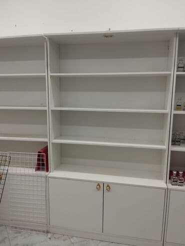 полка для обуви: Ağ rəngdə vitrin/raf sistemi - Material: laminat/MDFlam tipli ağ səth — 1