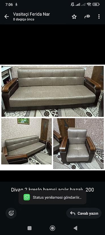 divan ortusu: Divan, 2 kreslo — 1