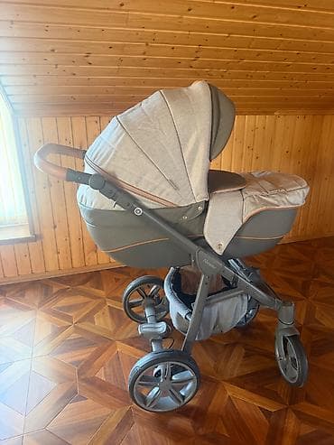 Модульные коляски: Uşaq arabası – 2‑in‑1 komplekt - Rəng: açıq boz/​qrafit, dəri üslublu — 2