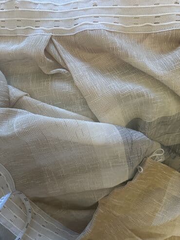 kətan pərdələr: İşlənmiş, Kətan Pərdə, rəng - Bej, Pulsuz çatdırılma, Ünvandan götürmə — 2