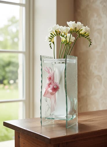 balmumu şamı: Hədiyyəlik suvenir vaza .Şüsə Dekor stolustu bəzək kimi istifadə — 1