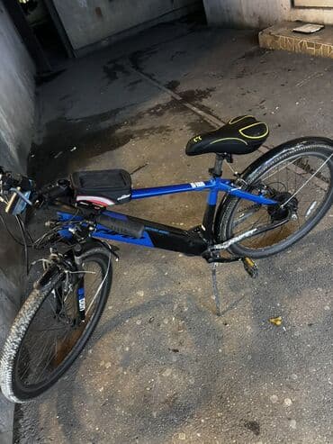 CD, DVD disklər və kassetlər: Elektrik velosipedi – dağ/şəhər tipi, mavi-qara rəng. Xüsusiyyətlər — 4