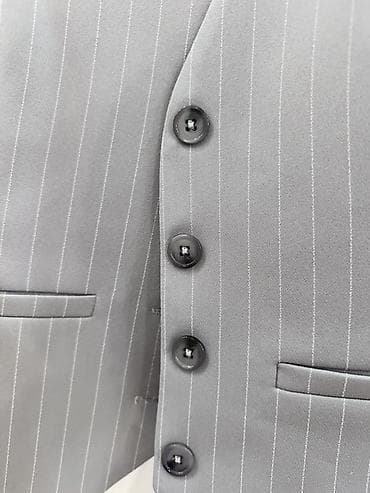 oryental geyimi: Toli Woman qadın klassik jilet - Rəng: boz, incə şaquli zolaqlı — 3