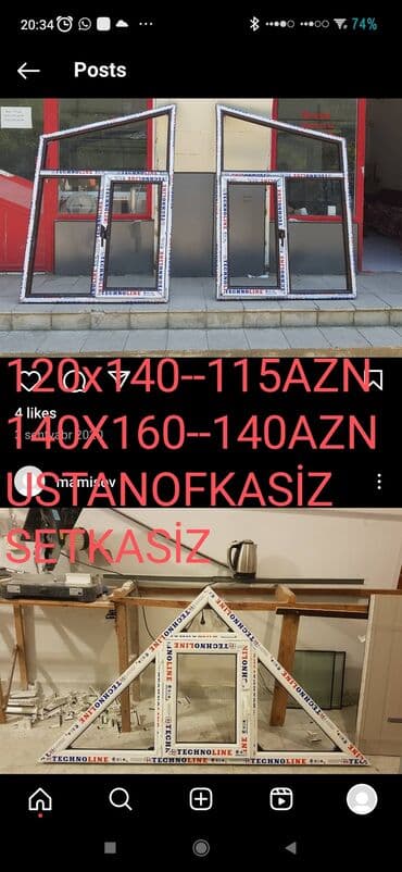 plastik pencere pəncərəm baku фото: Plastik pencere sistemleri mantajsiz setkasiz qoşa şüşə ilə 120#140 — 1