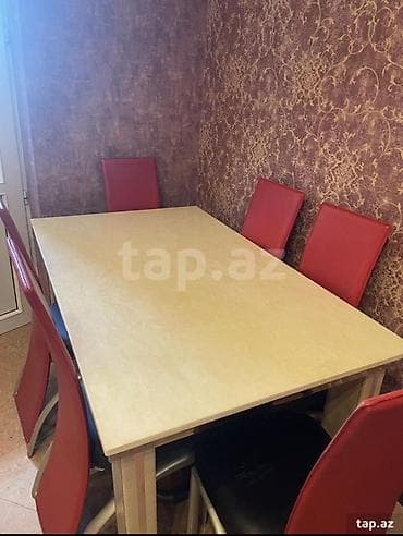 iso stul: Для кухни, Б/у, Нераскладной, Прямоугольный стол, 6 стульев — 1