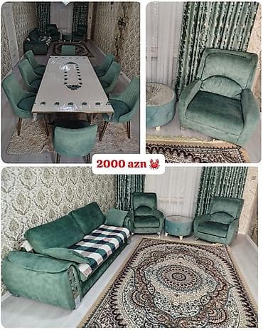 Masa desti Divan ve 2 kreslo *Qiymət: 2000 Azn satilir*. Hamisi