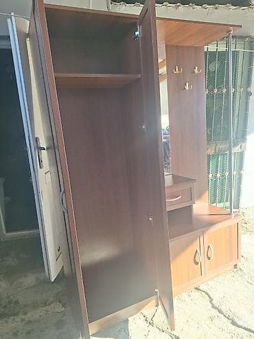 wifaner: 2 qapılı, Güzgülü, Qəhvəyi, Digər material, Açılan, Düz dolab — 4