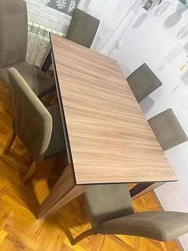 Qonaq otağı üçün, İşlənmiş, Kvadrat masa, 6 stul — 1