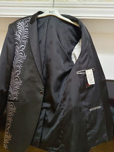 kişi ucun klassik qara kostyum: Pencek 44 razmer — 7